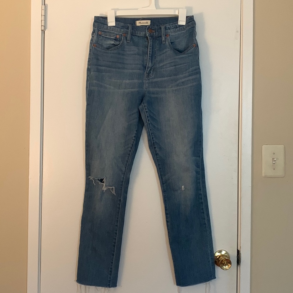 Madewell high rise slim crop boyjean